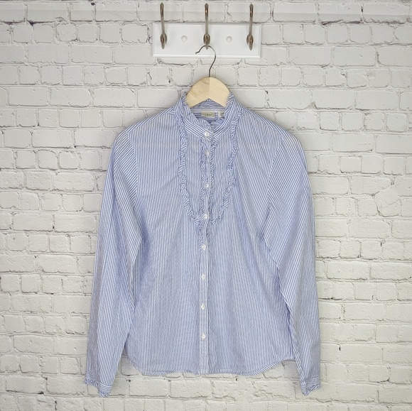 L.L. Bean striped button down blouse - Picture 1 of 3